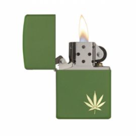 ZIPPO 29588 LEAF DESIGN LASER MOSS GREEN