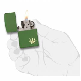 ZIPPO 29588 LEAF DESIGN LASER MOSS GREEN