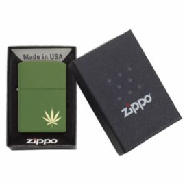 ZIPPO 29588 LEAF DESIGN LASER MOSS GREEN
