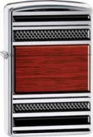 ZIPPO 28676 STEEL AND WOOD HI POLISH