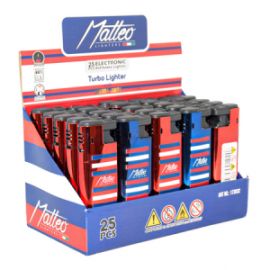 MATTEO TURBO 173032 METAL CASE-RED BLUE LINES- 25TMX. 