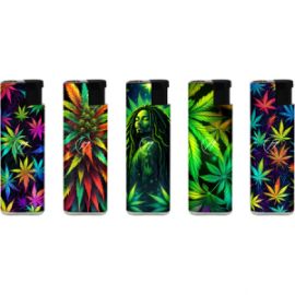 MATTEO TURBO 173717  METAL CASE- NEON RASTA CANNABIS- 25TMX. 