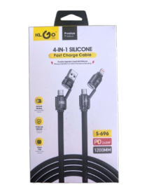 ΚΑΛΩΔΙΟ ΦΟΡΤΙΣΗΣ 4ΣΕ1 SILICONE (FAST CHARGING) S-696 