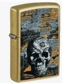 ZIPPO 46577 FLORAL SKULL DESIGN 