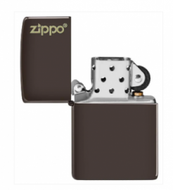 ZIPPO REG BROWN MATTE ZIPPO LOGO