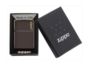 ZIPPO REG BROWN MATTE ZIPPO LOGO