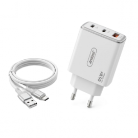 ΦΟΡΤΙΣΤΉΣ  2 ΘΎΡΕΣ TYPE-C &  USB (65W) & ΚΑΛΏΔΙΟ USB TO TYPE-C ANDOWL (Q-CD50)