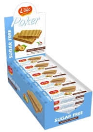 LAGO POKER (SUGARFREE HAZELNUT) WAFFERS 20 X 45G