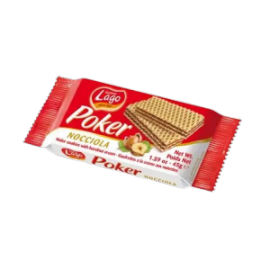LAGO POKER HAZELNUT WAFERS 20 X 45G