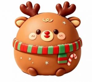 NET-SQUISHY CHRISTMAS TREE-SANTA-DEER- 15CM